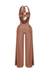 Plunge Cowl Neck Jumpsuit with Tube Top